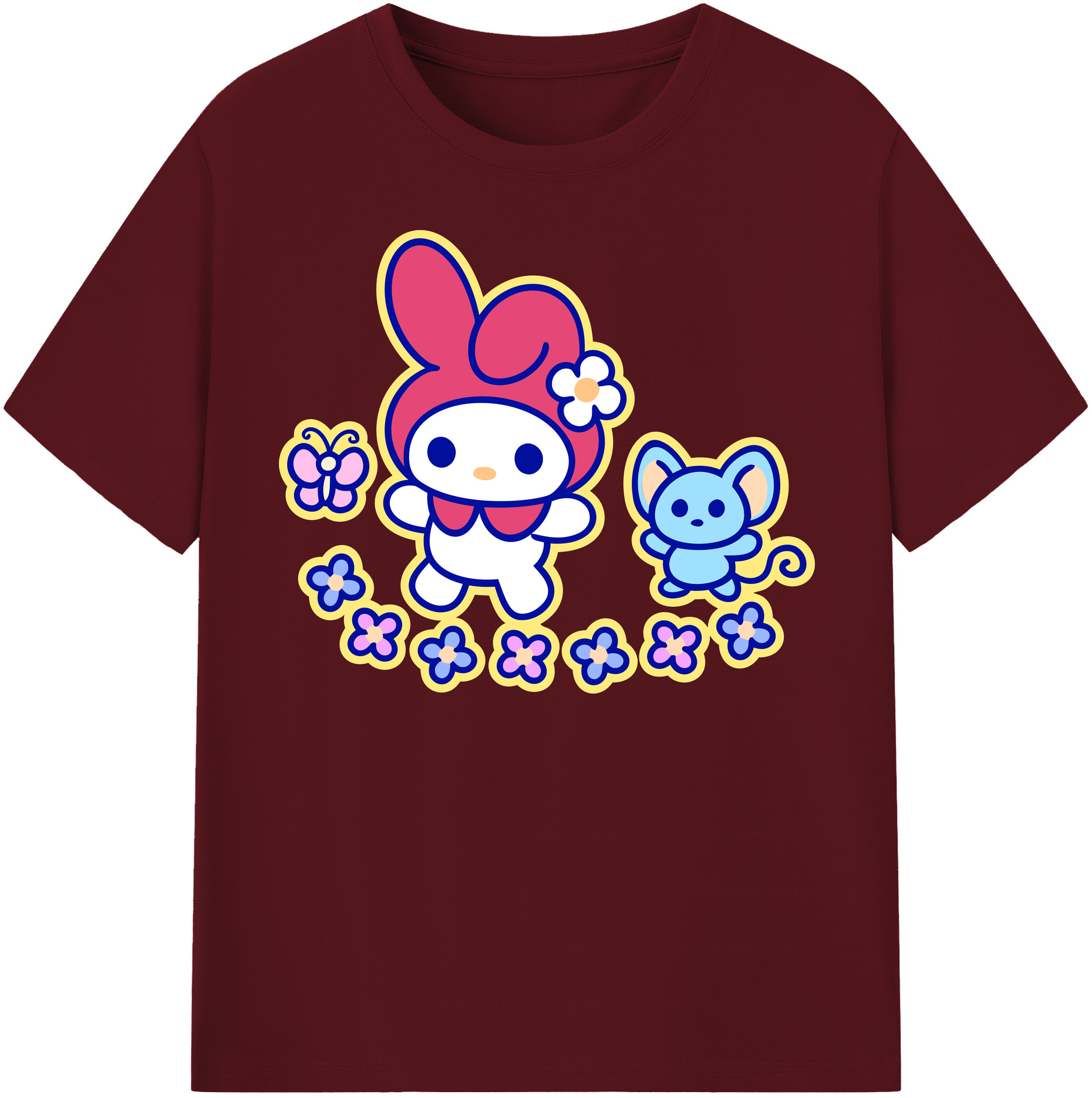 （画像用） Hello Kitty ハローキティ 綿100％半袖Tシャツ（フロントプリント）